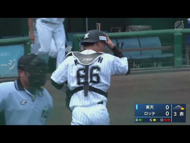 【ファーム】マリーンズ・加藤 好送球で盗塁阻止に成功!! 2021/7/24 M-E(ファーム)