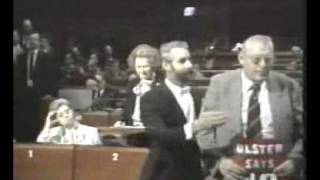 Paisley confronts Thatcher at European Parliament - Dec 1986