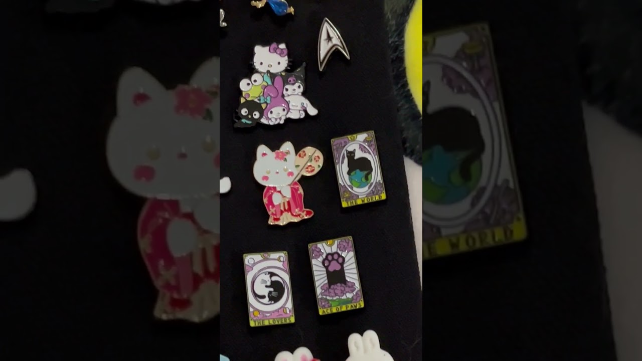 My entire pin collection! #cute #pins #cats #hellokitty #DangerpinsStore #DangerpinsShop #aliexpress
