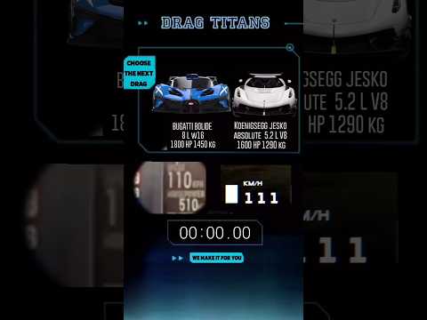 1850 HP Bugatti bolide vs 1600 HP Koenigsegg jesko absolute