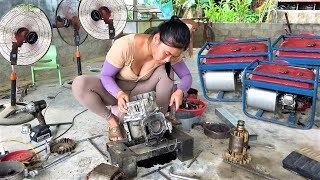 Download lagu From Scrap Metal to Powerhouse: Genius Girl Restores a Found Honda 220V Generator mp3