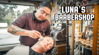 💈Relaxing Wet Shave & Hair Styling At Luna's Barbershop | Carthage, Texas