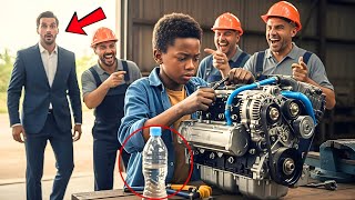 “ESSE MOTOR FUNCIONA COM ÁGUA?” — ZOMBARAM DO JOVEM MECÂNICO… ATÉ O DONO DA MONTADORA APARECER