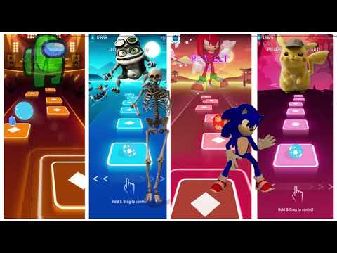 Green Among Us   Crazy Frog vs Knuckles   Pikachu   Epic Tiles Hop Battle