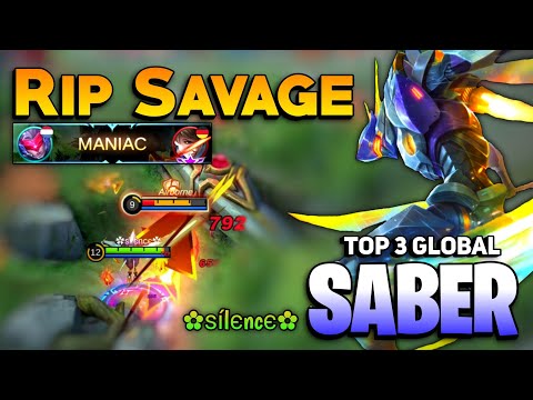 RIP SAVAGE! Jungle Saber Best Build 2021 [ Top Global Saber Gameplay ] By ✿ѕílєncє✿ - MLBB