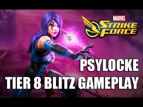 Psylocke Tier 8 Blitz Gameplay - Marvel Strike Force