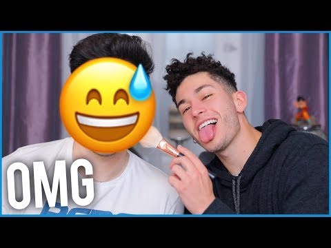 My Straight SINGLE Little Brother Does My Makeup!