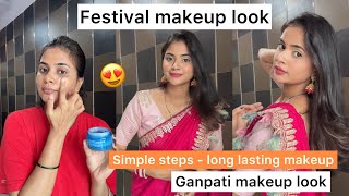Festival QUICK makeup look 💕 | easy makeup look for Ganpati | Priyanka Prajapati #makeup #festival 