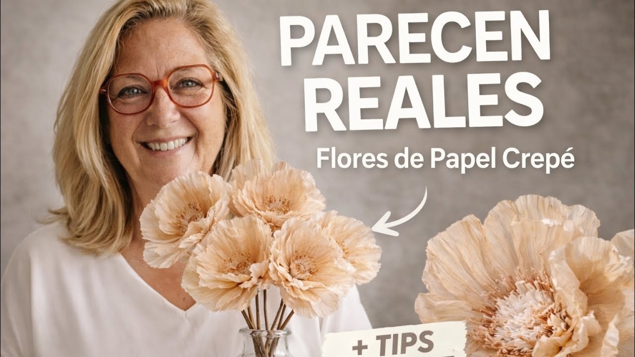 Cómo hacer flores de papel crepé realistas | Técnica vintage