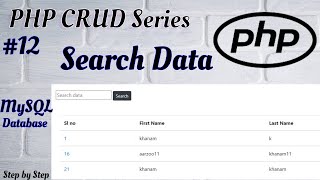 #12. Search Data using PHP and MySQL database.