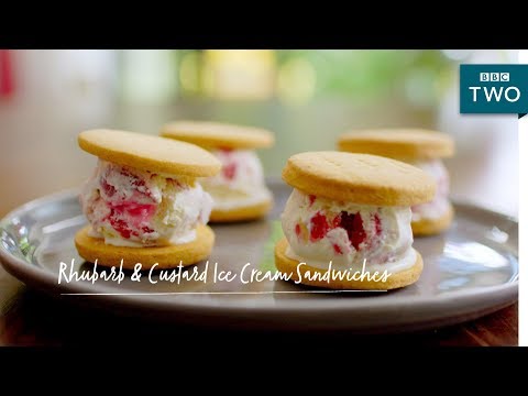 Rhubarb & Custard Ice Cream Sandwiches | Nadiya's British Food Adventure: Episode 5 - BBC Two