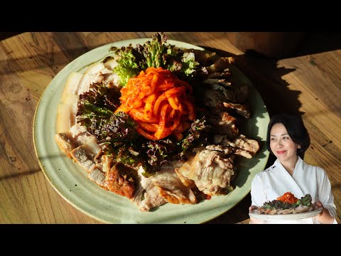Bossam(Steamed Pork with Radish Kimchi) by Chef Jia Choi