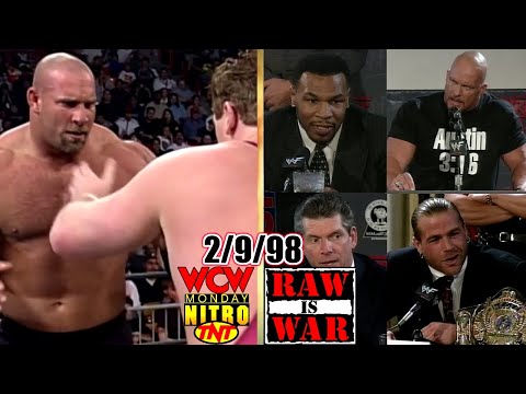 WCW Nitro vs. WWF RAW - February 9, 1998 Full Breakdown - Goldberg vs Regal - Hogan v Savage - WM PC