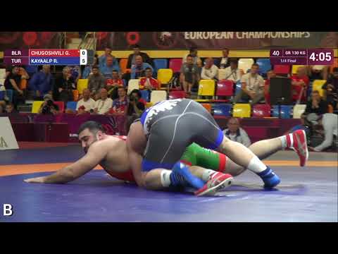 1/4 GR - 130 kg: G. CHUGOSHVILI (BLR) v. R. KAYAALP (TUR)