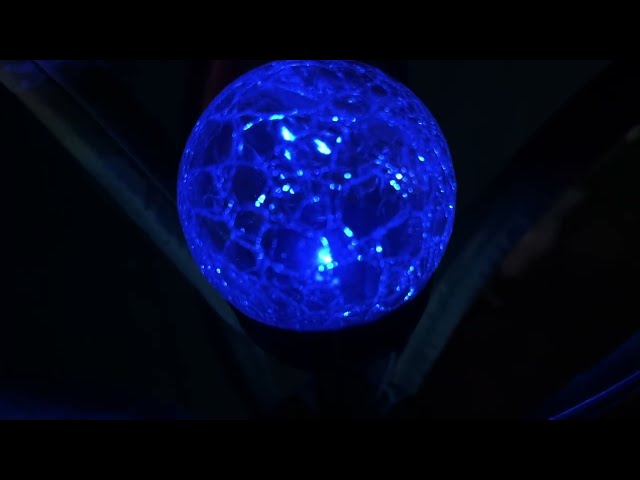 Best Solar Lawn Garden Spinner for Night Display - close-up view