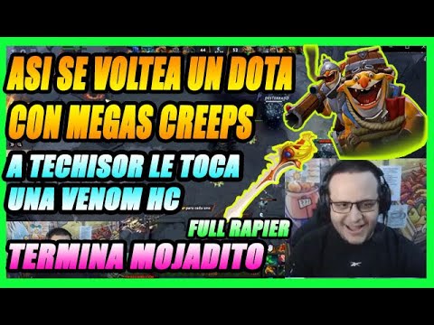 😱 INCREIBLE, TECHISOR DA VOLTIS TENIENDO MEGASCREEPS, EN UN DOTA QE DURO CASI 100 MIN, DOTA 2