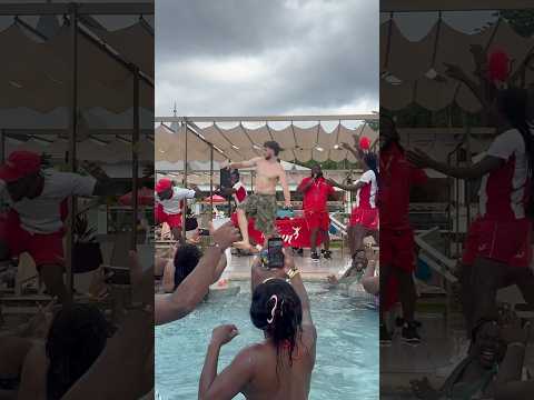 Just came to the pool for a chilled one 😂 #dreamweekend #jamaica #dancehall @Worldinmotion_W.I.M