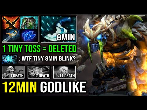 WTF 8MIN BLINK Solo Mid Tiny Against Storm with Nonstop Gank 1 Toss Deleted & No Mercy DotA 2