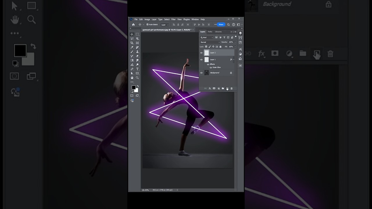Dramatic Neon Light Effect in Adobe Photoshop 2024 #logo_academy
