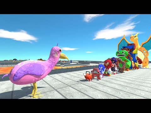 Opila Bird vs Pochita LAVA DEATH RUN - Animal Revolt Battle Simulator