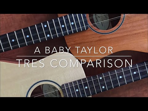 Baby Taylor Tres Cubano Comparison: The Spruce BT1 vs The Tropical Mahogany BT2 TresKits.com