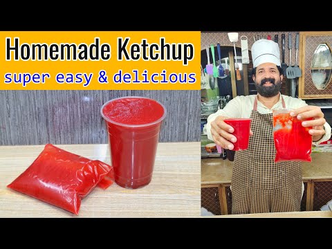 Tomato Ketchup Homemade | Tomato Sauce Recipe | Sweet Spicy n Tangy टमाटर सॉस केचप घर पर | BaBa Food