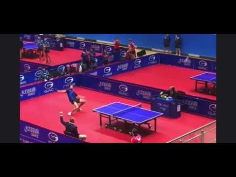 Kiril Popov amazing backhand for finishing the match