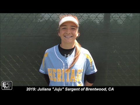 2019 Juliana "Juju" Sargent Catching and Second Base Softball Skills Video