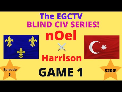 AOE 3 (DE) nOel vs Harrison! Blind Civ Series $200 Match - GAME 1!