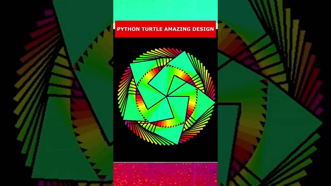 Python turtle graphics code-cycling wings animation.