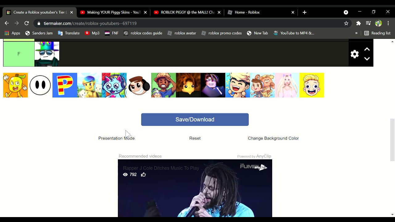 Create a Roblox youtuber's Tier List   TierMaker