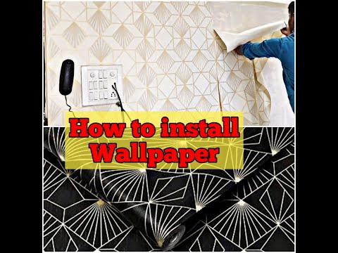 How to install geometric wallpaper on wall | how to fitting wallpaper step by step | #Cw. #Decor
