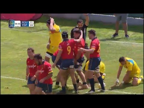 Gonzalo López powers through for try vs Romania U20 2019