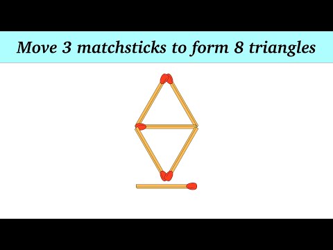 Move 3 matchsticks to form 8 triangles || Matchstick Puzzles
