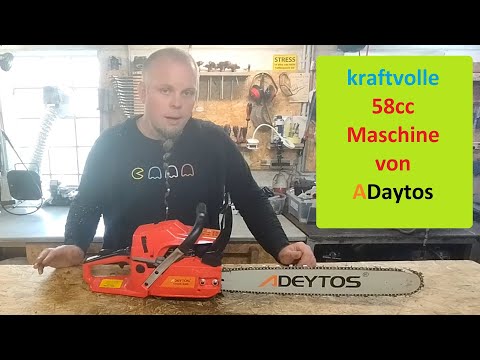 kraftvolle 58cc Benzin Kettensäge von ADaytos Teil1 - Vorstellung, Verbesserungen & erste Schnitte