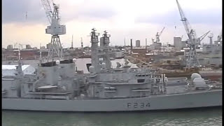 preview picture of video 'Royal Navy ships in Portsmouth Harbour - July 2001'