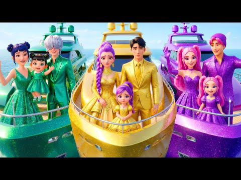 😱 Goldene Familie gegen Smaragdfamilie gegen Amethystfamilie auf der magischen Yacht! | KPOP Dämo...
