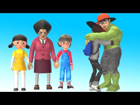 Nick Zombie Realizes The Father's Hard Work   Scary Teacher 3D Nickhulk Family Happy Ending