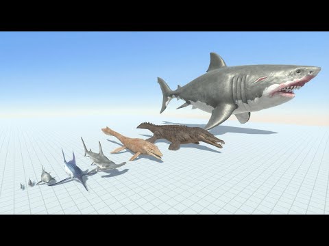 From Small Aquatics to Giants in a Survival Scenario Against Dinosaurs - Dinosaurs Simulation