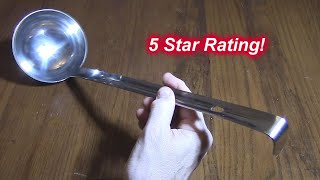 Vollum 100% Chromium-Nickel-Manganese 201 Stainless Steel - 12 Ounce Ladle -No Welds or Rivets! WOW!