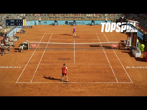 Top Spin 2K25 - TIEBREAK IN THE 3RD SET GAMEPLAY Roger Federer Vs Carlos Alcaraz (PS5)