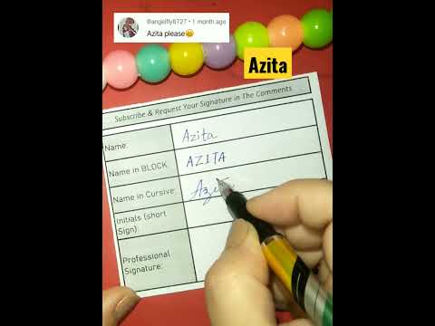 Azita Signature 💕🖊️#shorts #shortsfeed #howtodosignature #sign