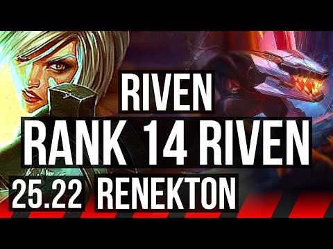 RIVEN vs RENEKTON (TOP) | Rank 14 Riven | KR Master | 25.22