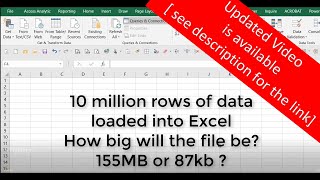 10 Million Rows of Data Loaded into Excel ( **see updated version of this - link in description**)