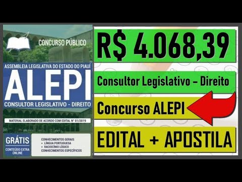 Edital Concurso ALEPI 2020 - Apostila Para Consultor Legislativo – Direito