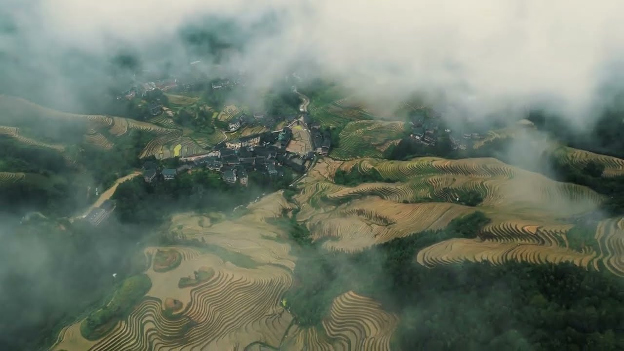 High above the Longji Terraces