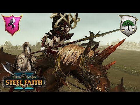 Morathi and the Dark Elves vs. Wood Elves - Steel Faith Overhaul - Total War Warhammer 2 Gameplay