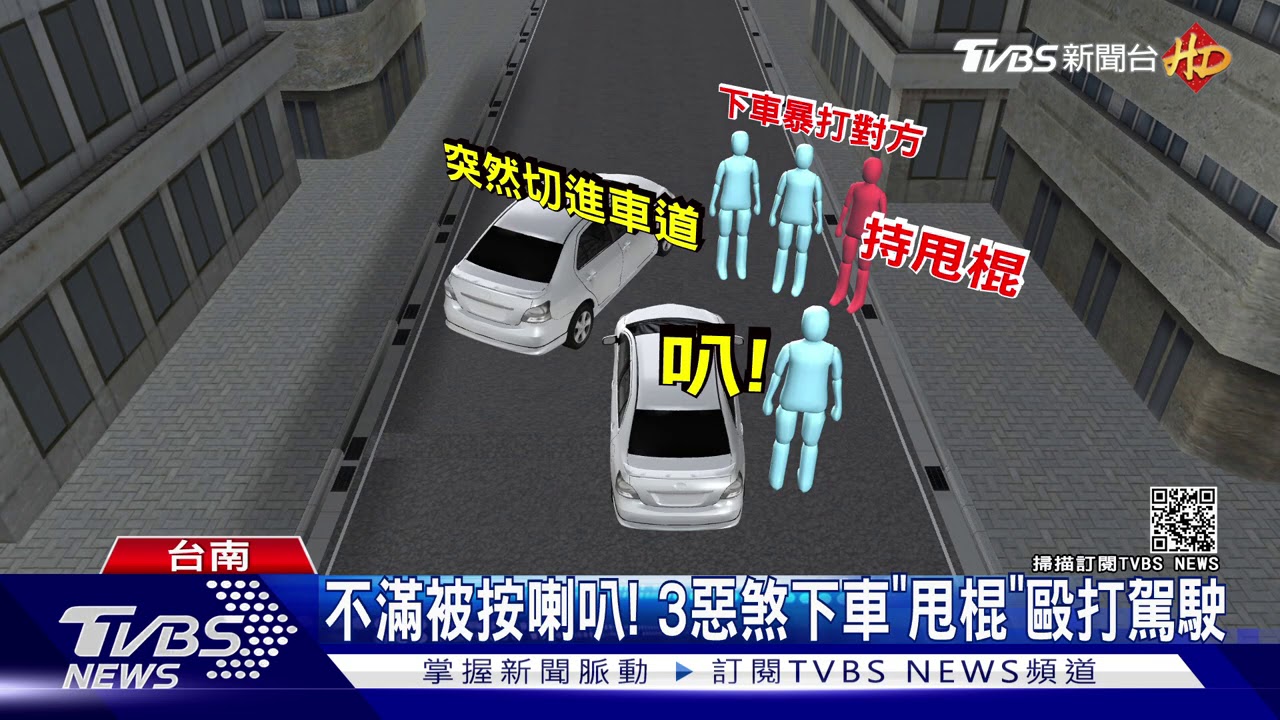 不滿被按喇叭! 3惡煞下車「甩棍」毆打駕駛