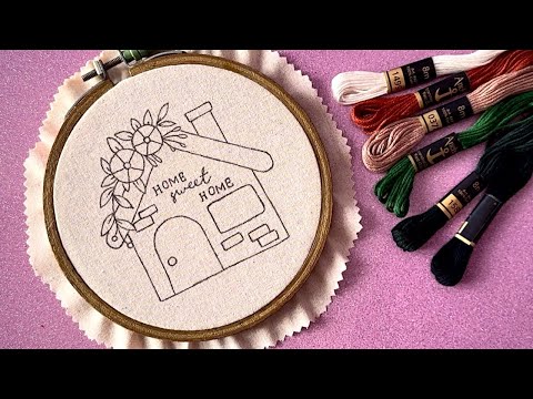 Floral Home embroidery tutorial || Embroidery for Beginners - Let’s Explore 