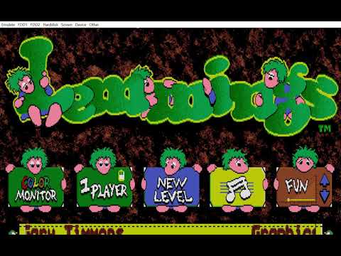 NEC PC 98 (Japanese) Lemmings Introduction sequence (emulated)